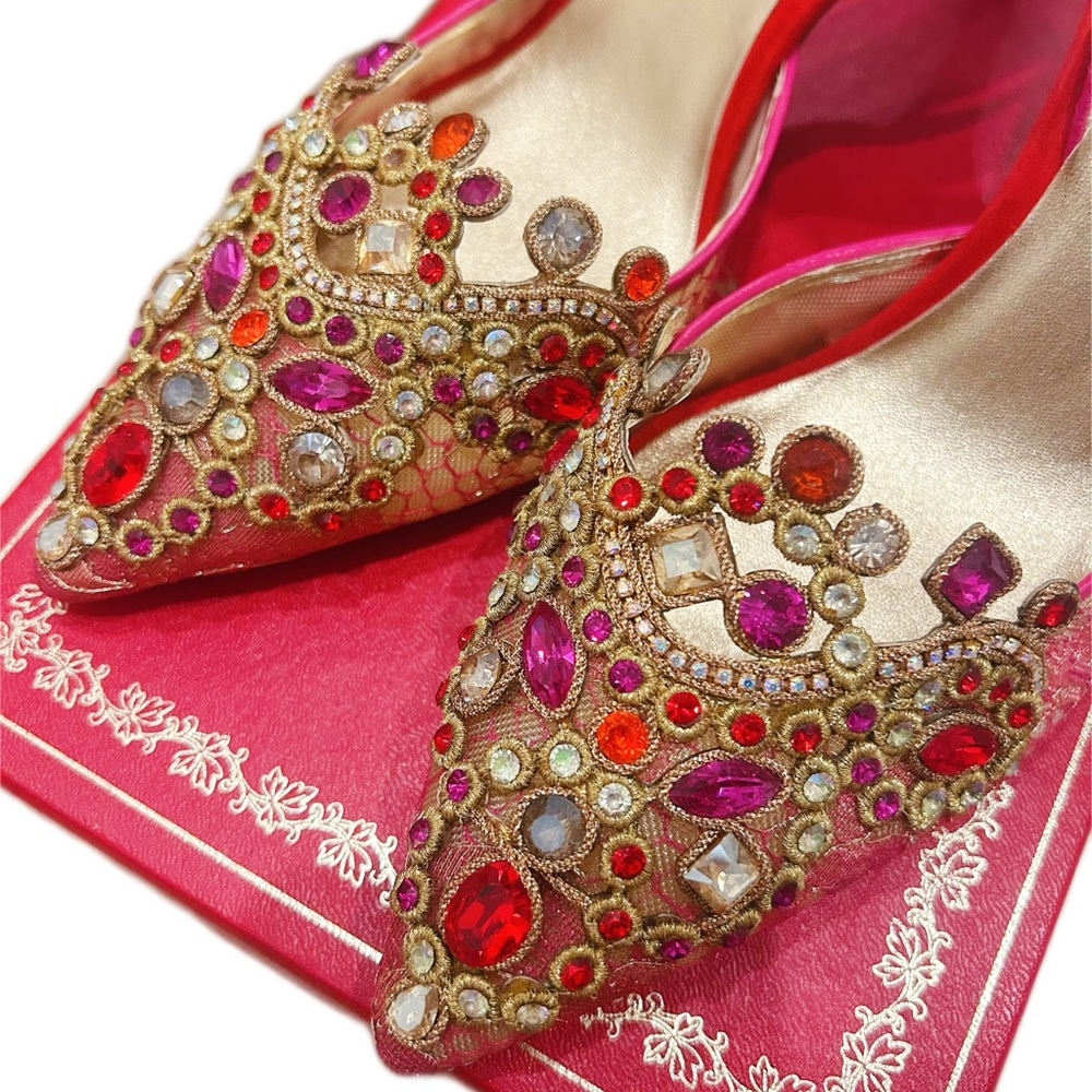 Authentic Rene Caovilla Multicolor Embellished Heels - Picture 3 of 7